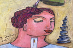Kopfreise / 2023 / 30x20- / Acryl auf Leinwand