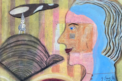 Leonore träumt / 2022 / 45x60 / Acryl auf Leinwand