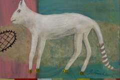Weisse Katze / 2022 / 30x45 / Acryl auf Leinwand